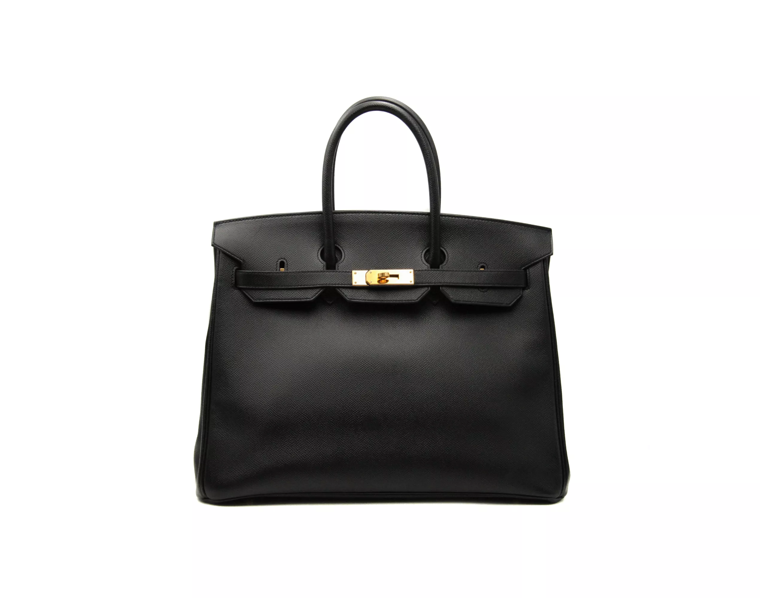 Hermès Birkin 35 Schwarz Epsom mit Gold Hardware – Ansicht 1
