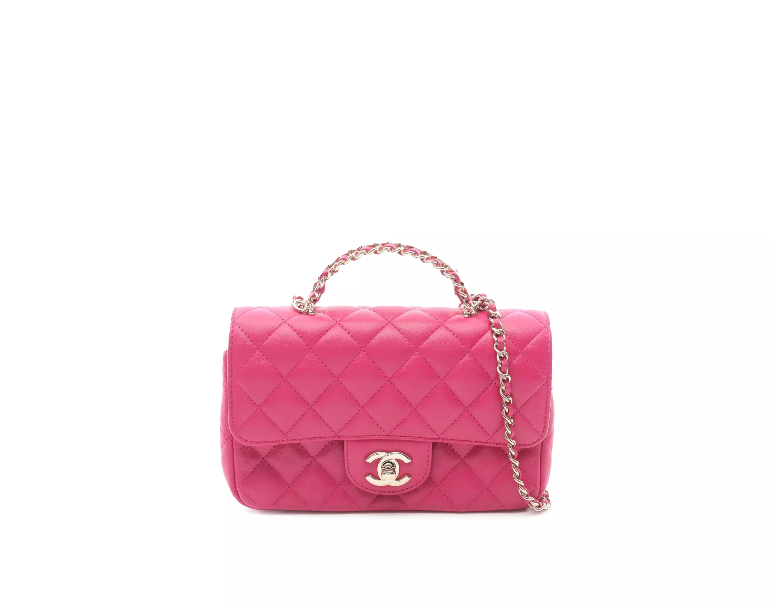 Chanel Mini Pink Top Handle Rectangle Flap – Ansicht 1