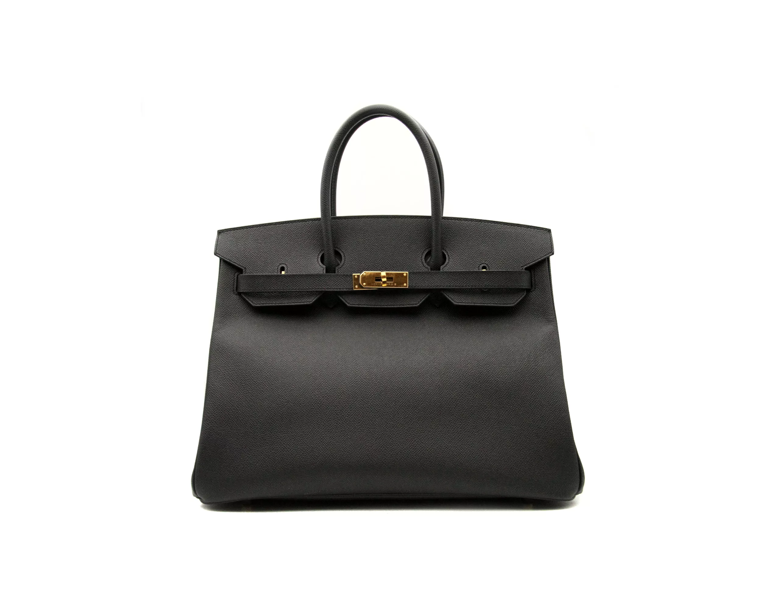 Hermès Birkin 35 Schwarz Epsom mit Gold Hardware – Ansicht 1