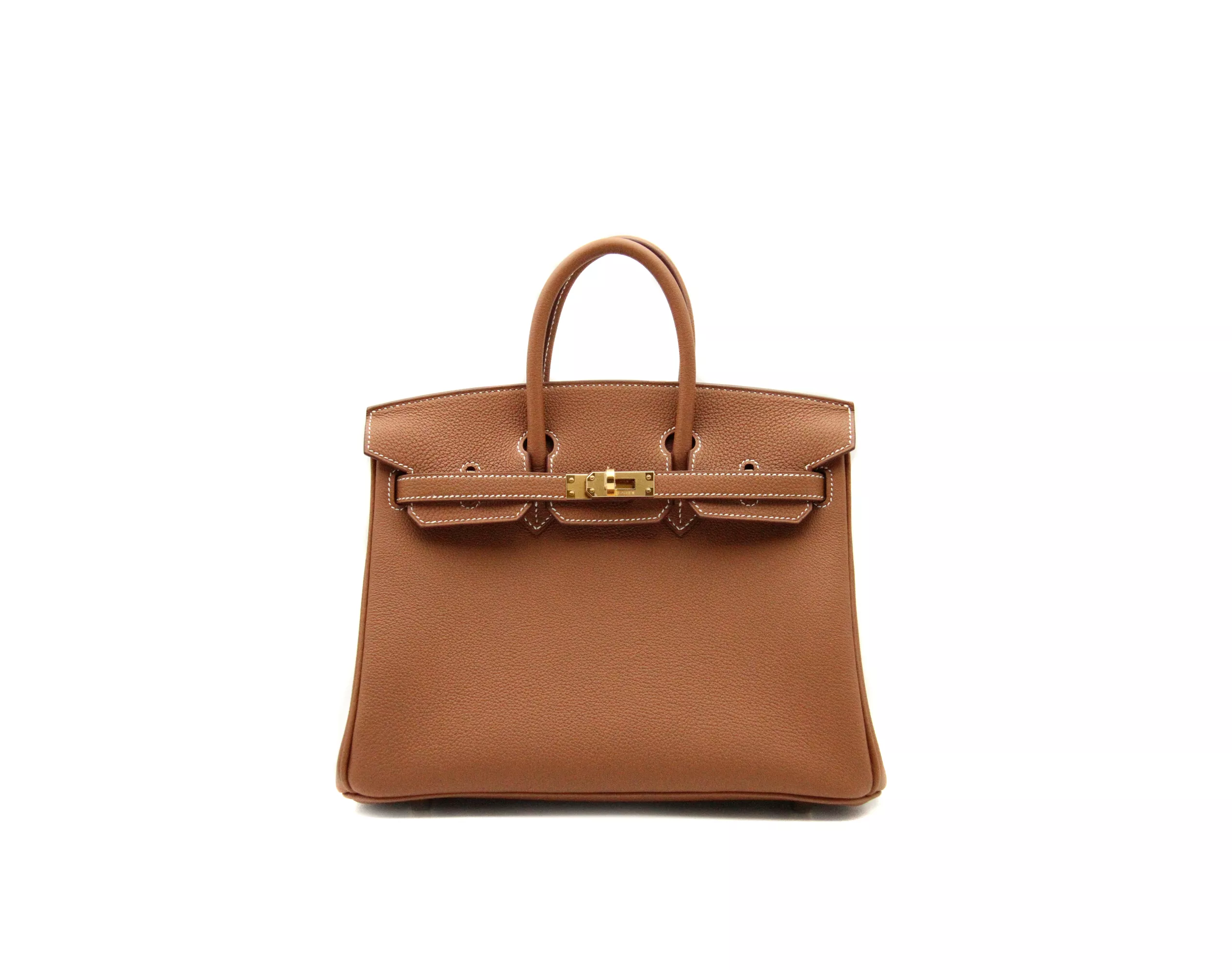 Hermès Birkin 25 Togo Gold Leder mit Gold Hardware – Ansicht 1
