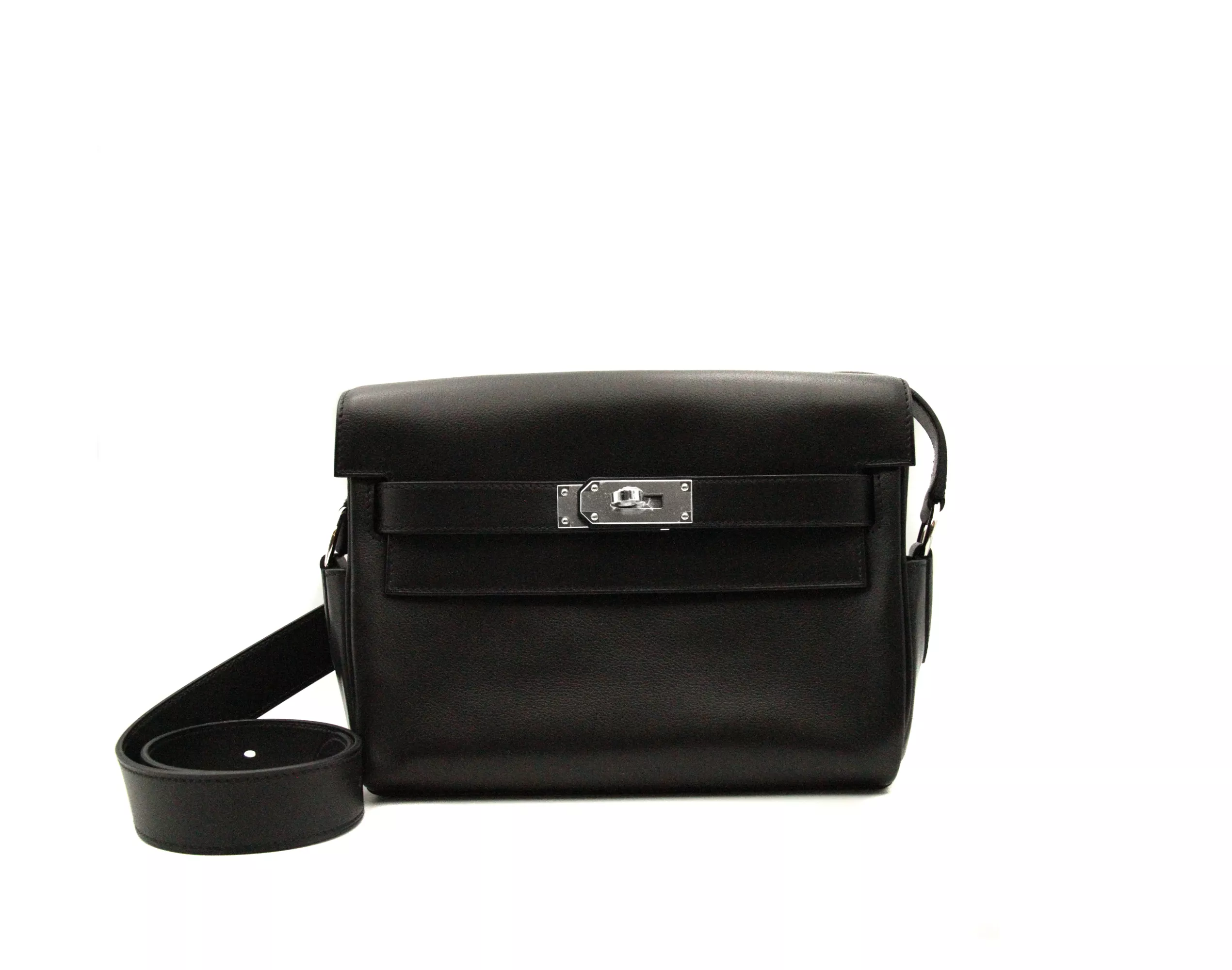 Hermès Kelly Messenger PM Schwarz Evergrain Palladium HW – Ansicht 1