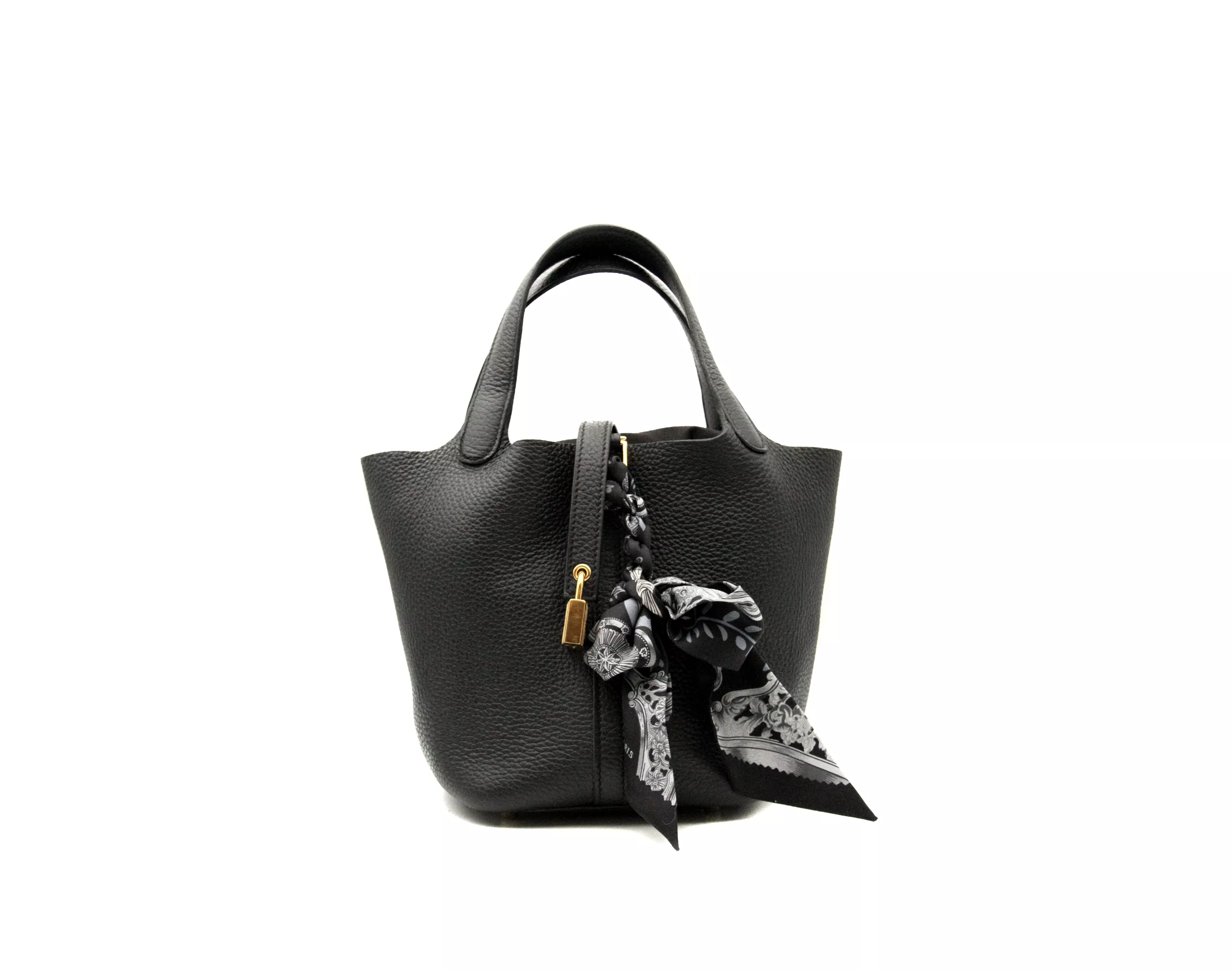 Hermès Picotin Lock 18 Schwarz Taurillon Clemence Gold HW – Ansicht 1