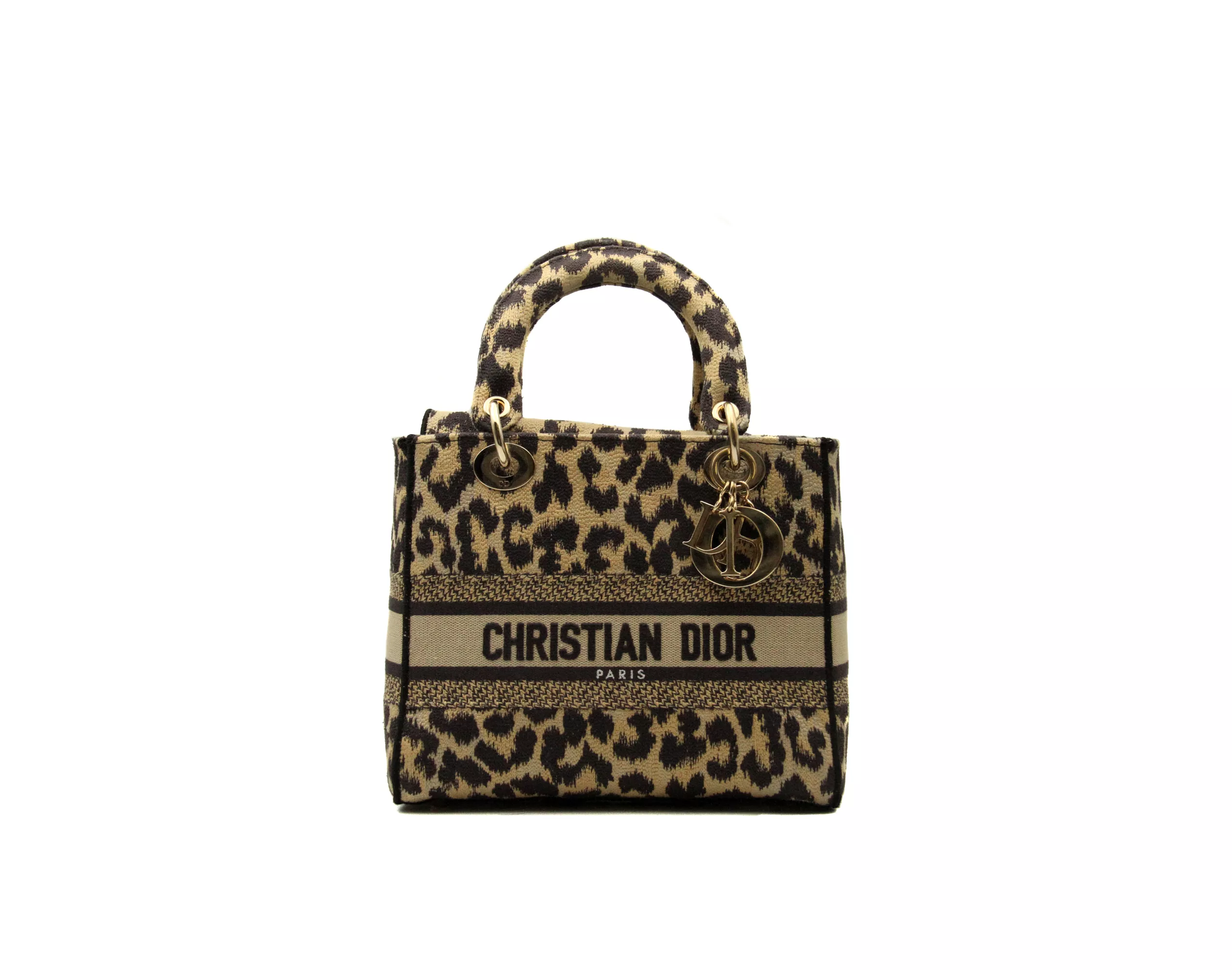 Dior Lady Dior D-Lite Medium Leopard Canvas Gold Hardware – Ansicht 1