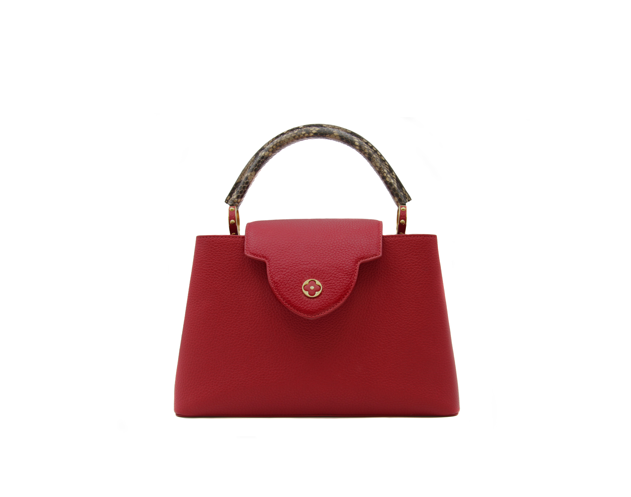 Louis Vuitton Capucines Rot / Grau aus Taurillon&Pythonleder – Ansicht 1