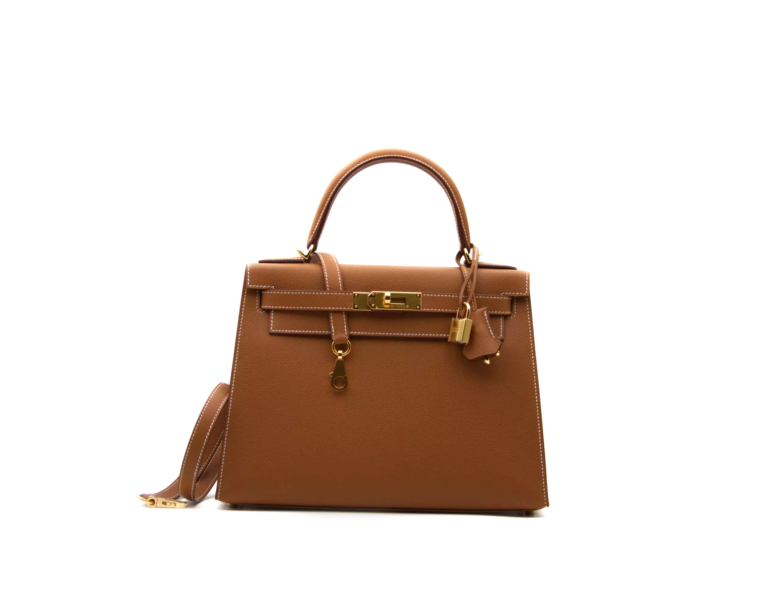 Erlebe Hermès Kelly 28 Epsom Sellier Gold mit Gold Hardware – Ansicht 1