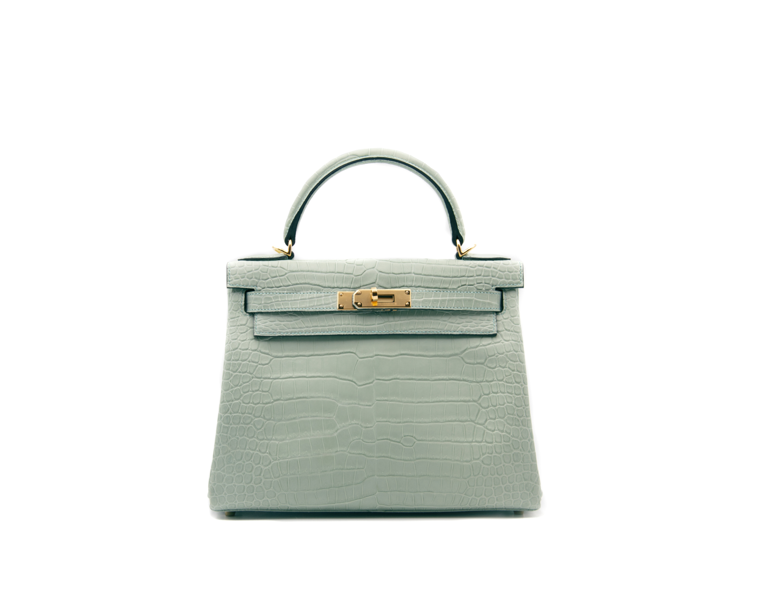 Hermès Kelly 28 Krokodil Porosus Vert D’Eau – Ansicht 1