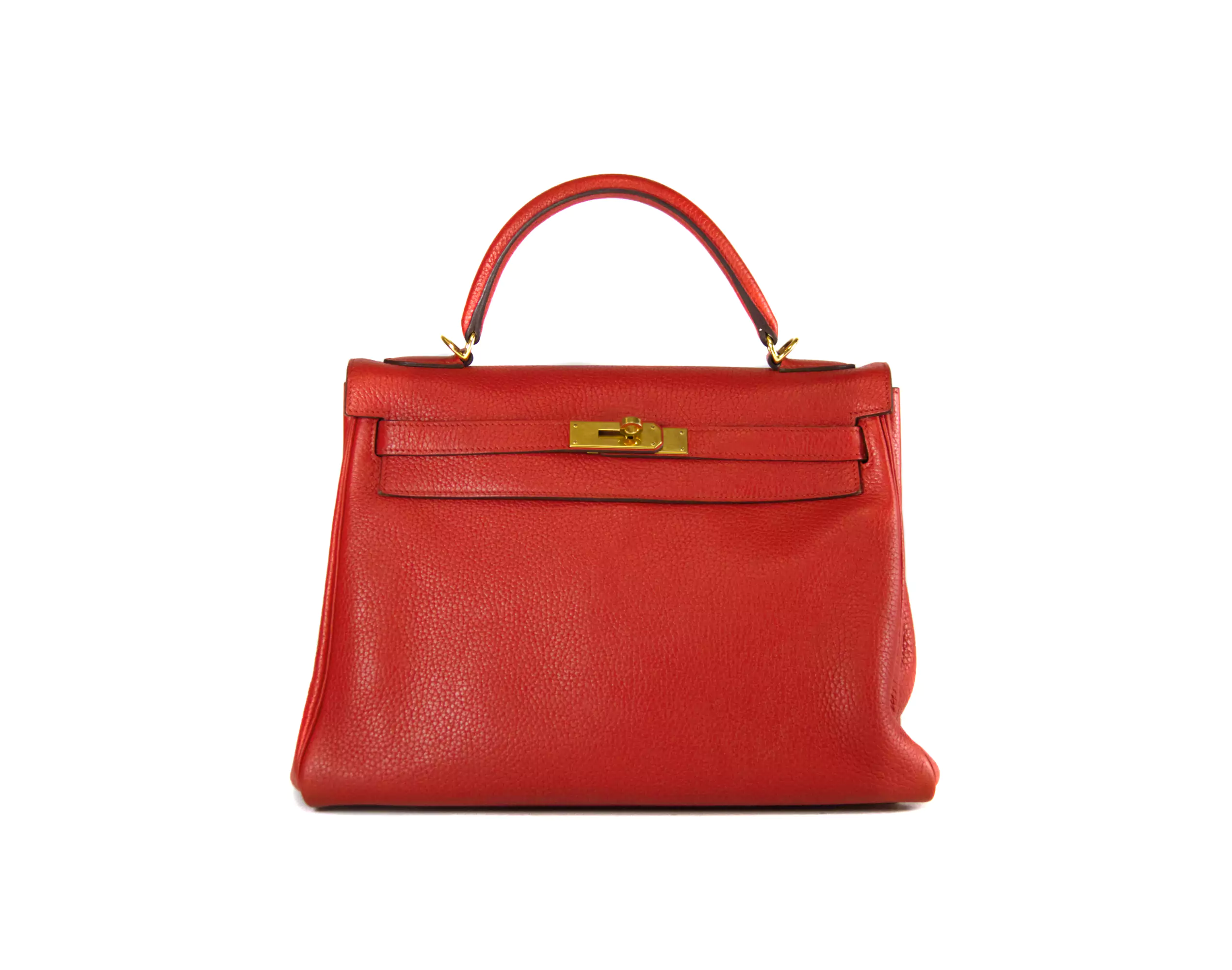 Hermès Kelly 32 Clemence Rouge Tomate Retourne – Ansicht 1