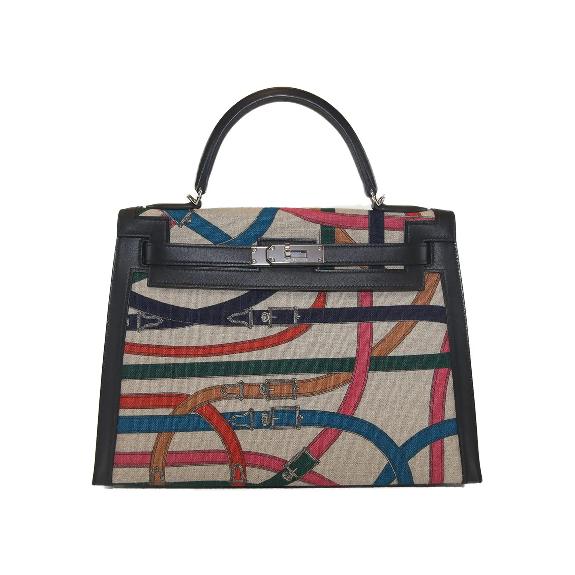 Limitierte Hermès Kelly Sellier 32 Toile de Camp Cavalcadour – Ansicht 1