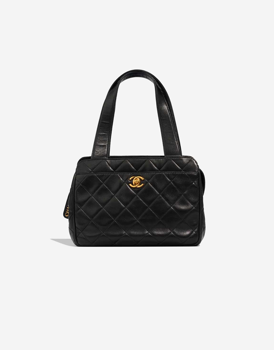 Chanel Timeless Handle kleine Tasche Lammleder Schwarz – Ansicht 1