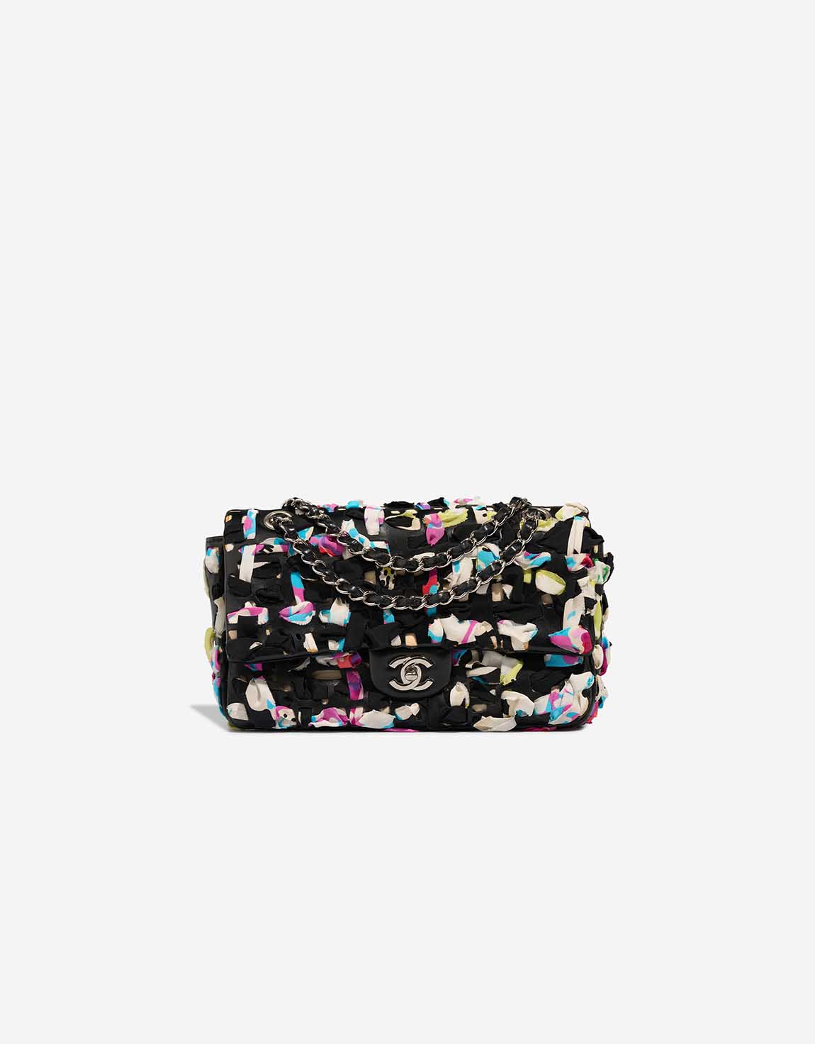 Chanel Timeless mittelgroße Tasche Lammleder / Seide Schwarz / Multicolour – Ansicht 1