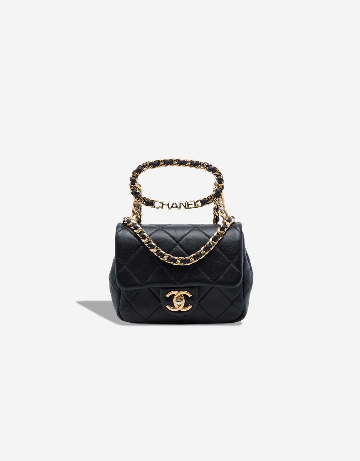 Chanel Timeless Handle Mini-Tasche Lammleder Schwarz – Ansicht 1