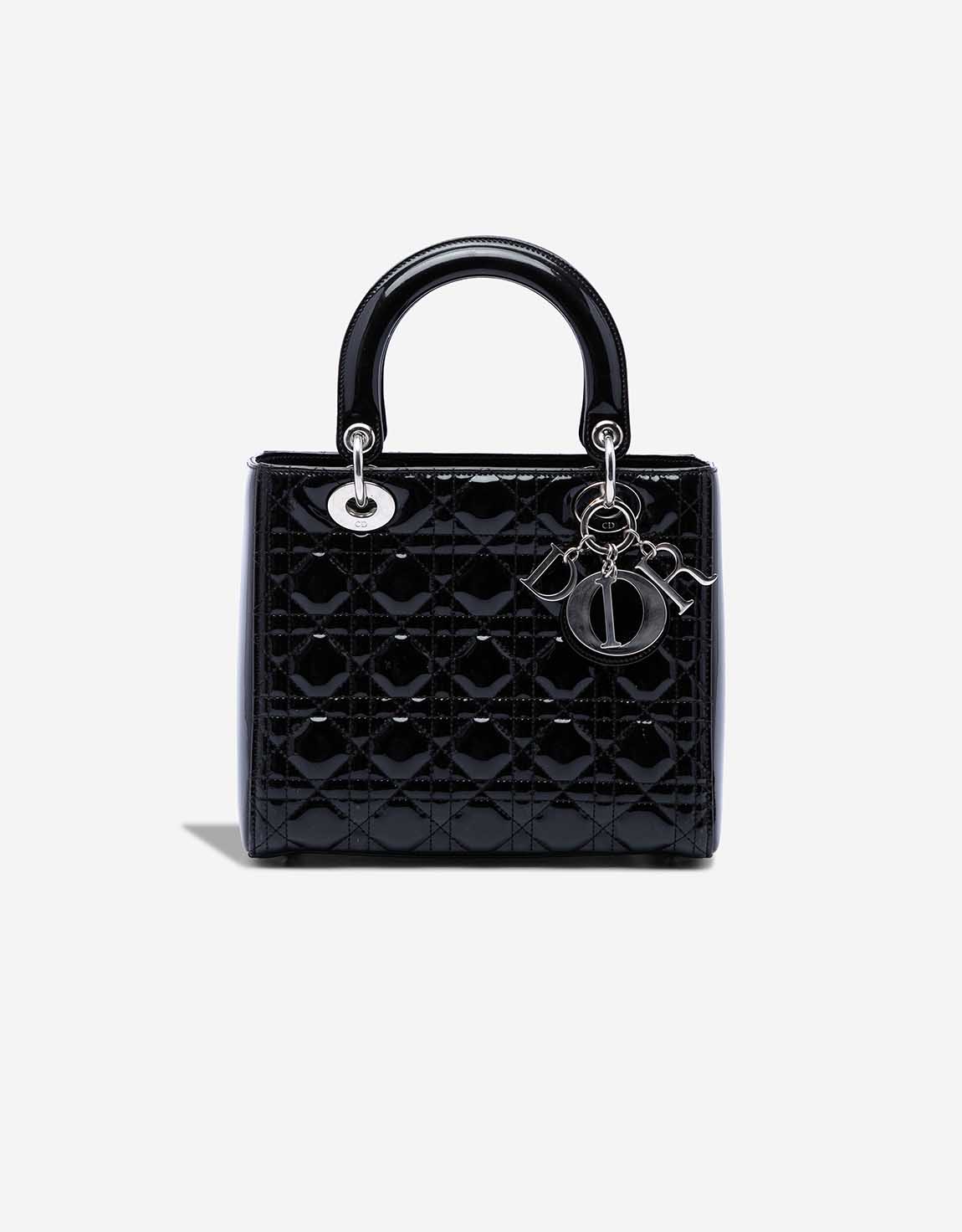Dior Lady mittelgroße Tasche Lackleder Black – Ansicht 1