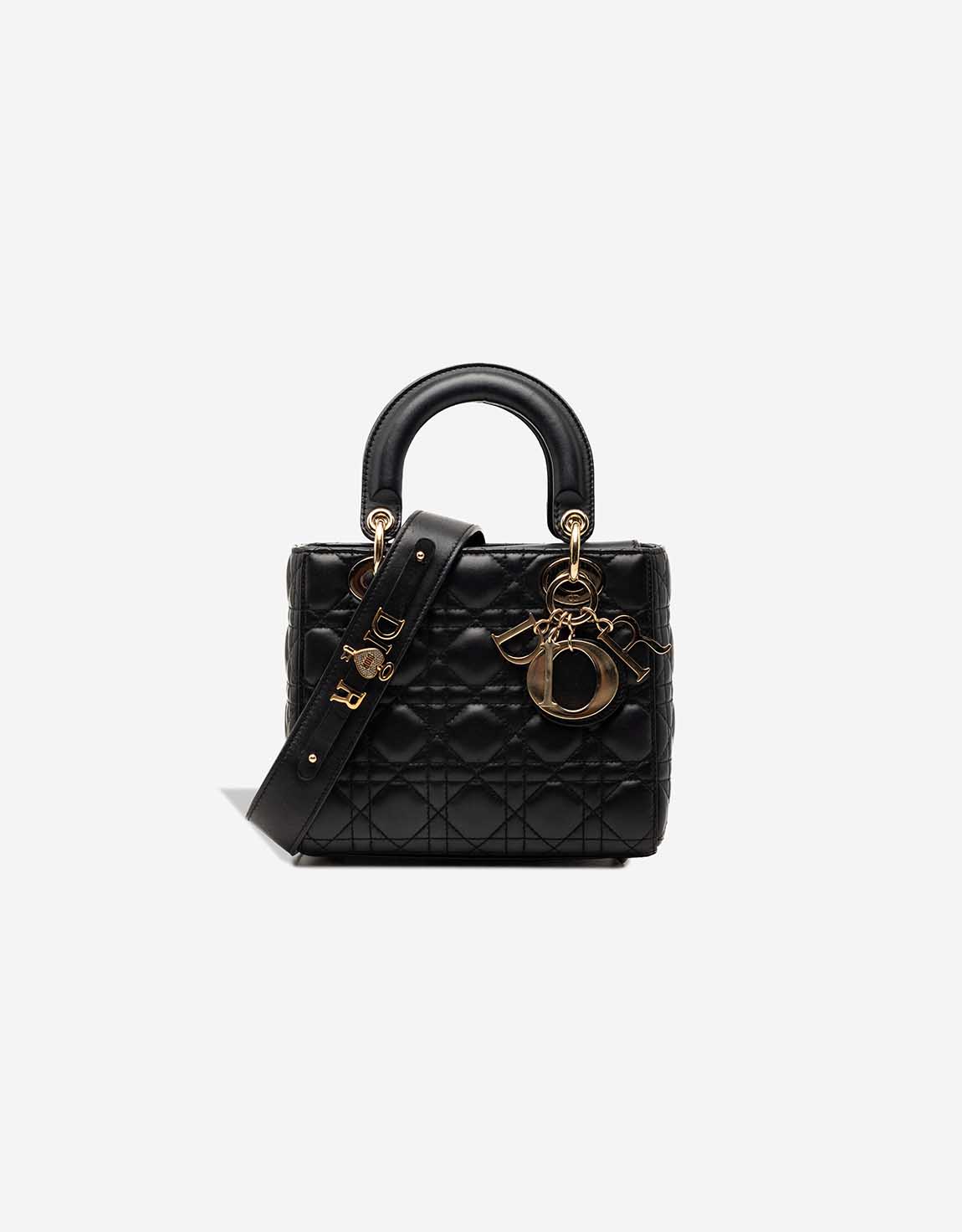 Dior Lady kleine Tasche Lammleder Schwarz – Ansicht 1