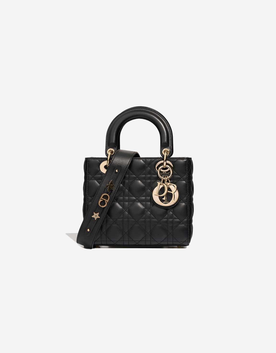 Dior Lady kleine Tasche Lammleder Schwarz – Ansicht 1