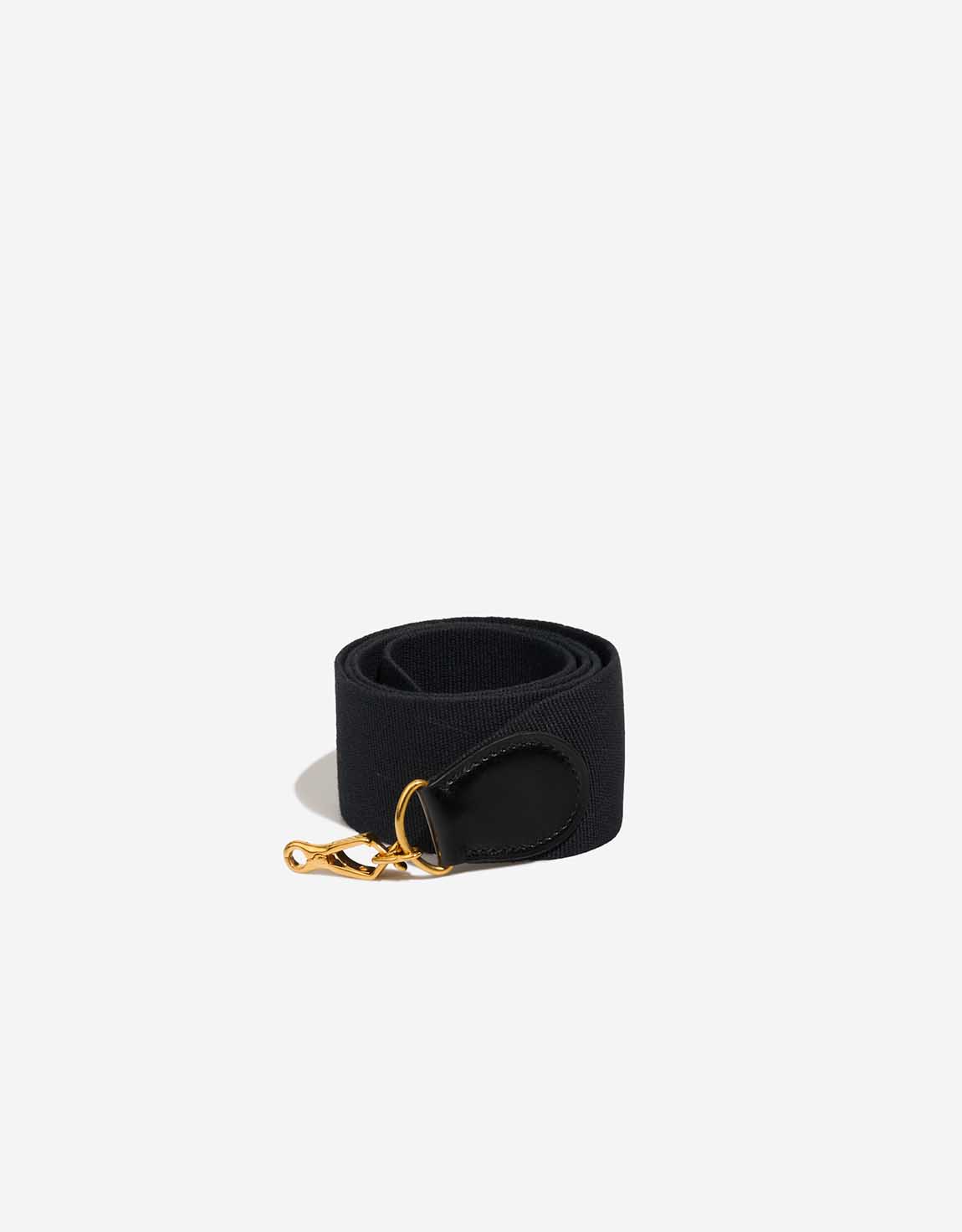 Hermès Kelly Schulterriemen Canvas Schwarz – Ansicht 1