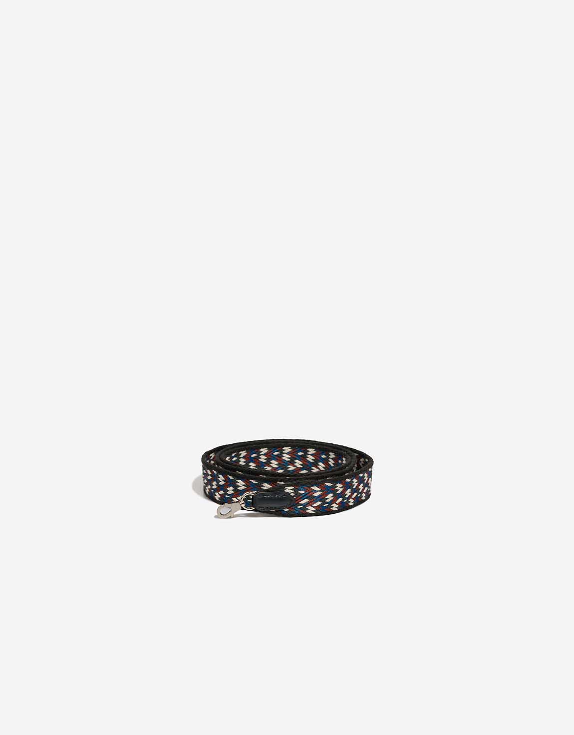 Hermès Kelly Schulterriemen Canvas / Swift Schwarz / Weiß / Multicolour – Ansicht 1