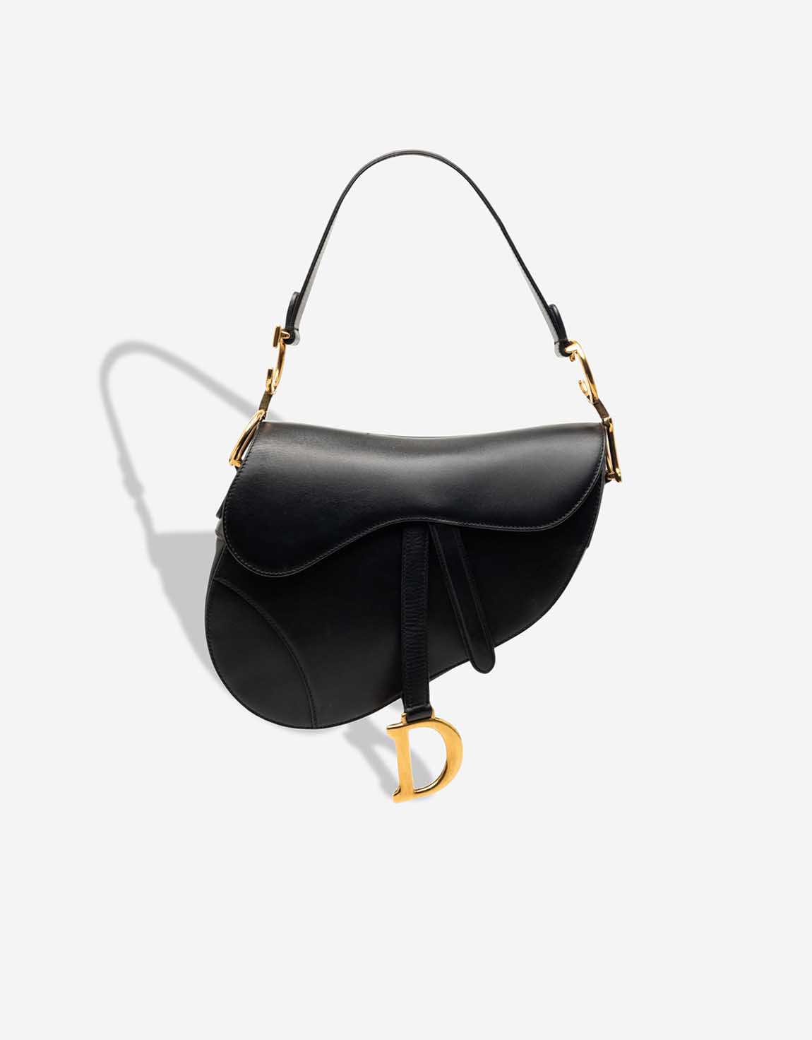 Dior Saddle mittelgroße Tasche Kalbsleder Black – Ansicht 1
