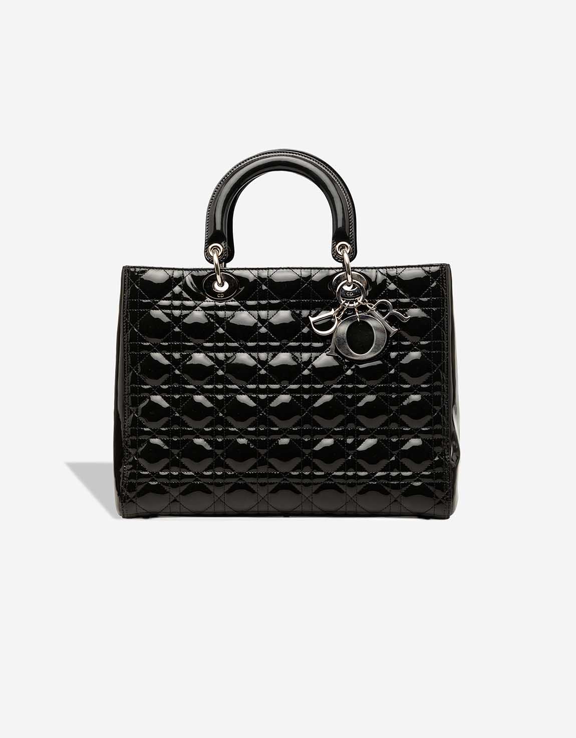 Dior Lady große Tasche Lackleder Schwarz – Ansicht 1
