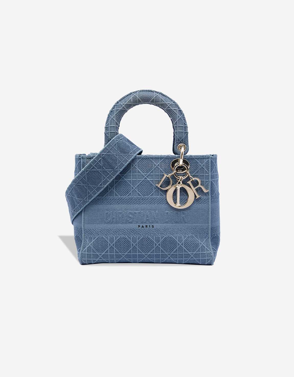 Dior Lady D-Lite mittelgroße Tasche Canvas Blau – Ansicht 1