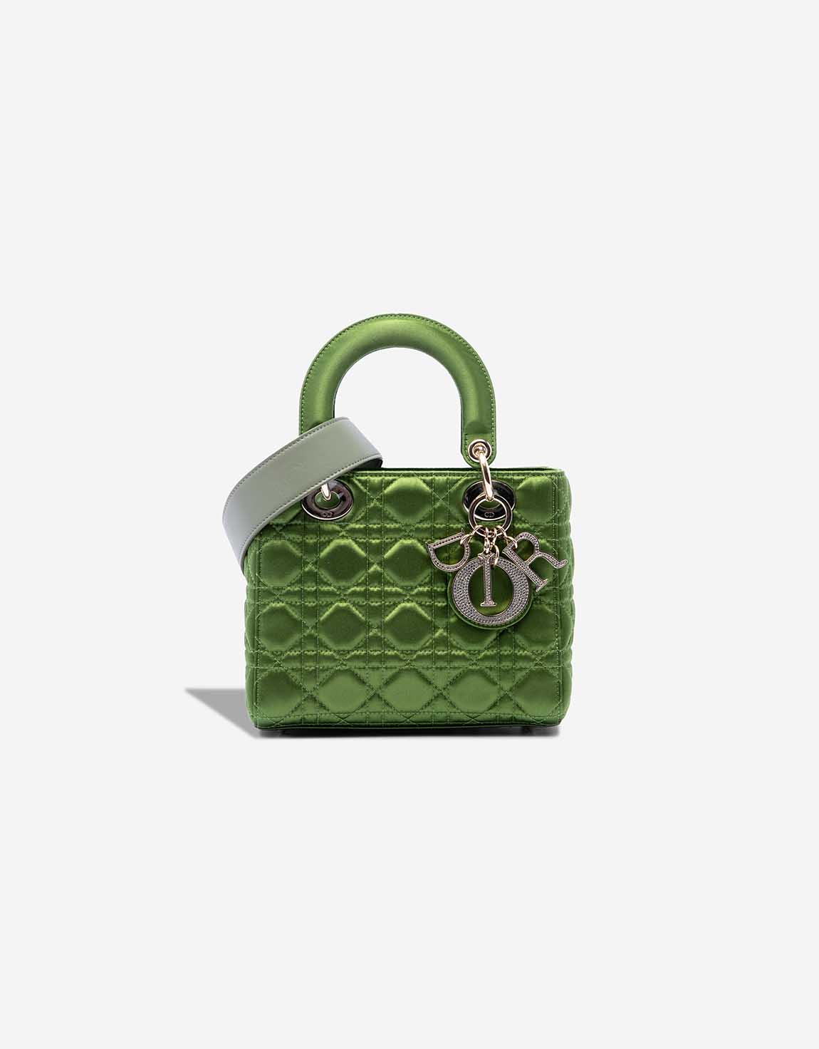 Dior Lady kleine Tasche Satin Grün – Ansicht 1
