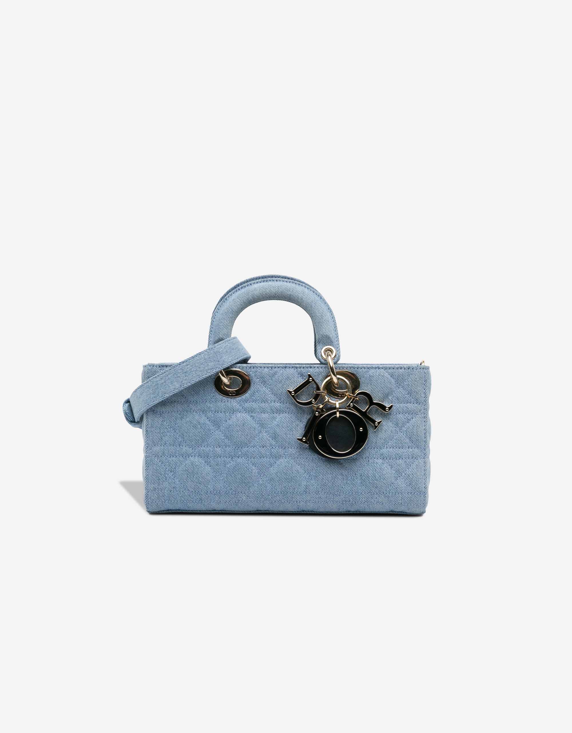 Dior Lady D-Joy mittelgroße Tasche Denim Blau – Ansicht 1