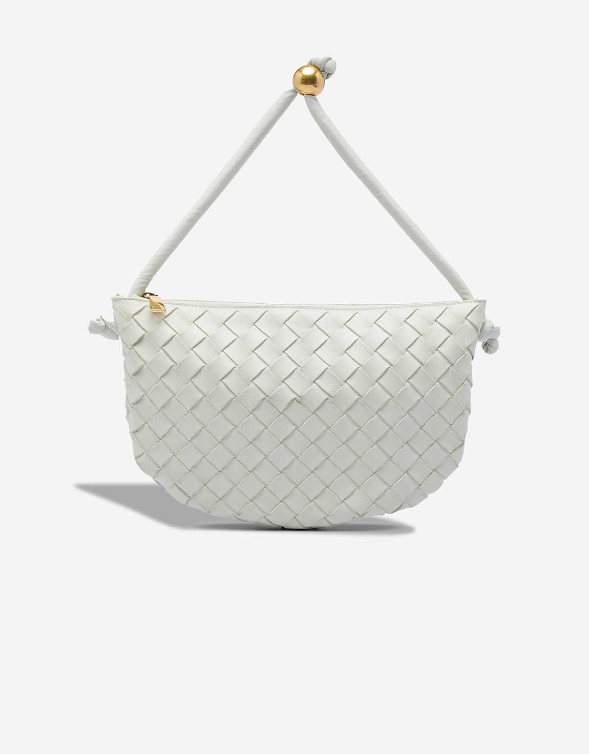 Bottega Veneta Pouch kleine Tasche Lammleder Weiß – Ansicht 1