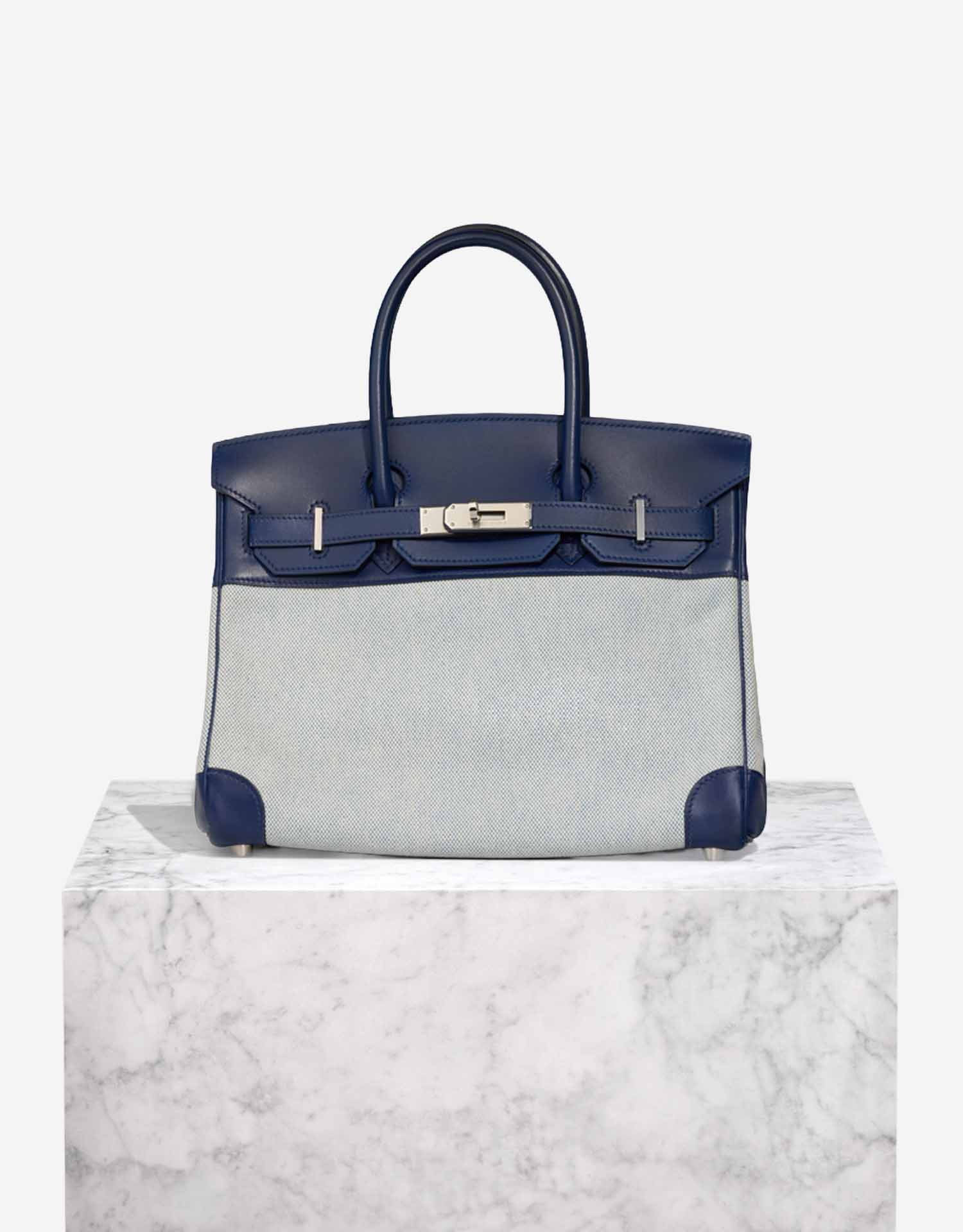 Hermès Birkin 30 Box / Toile Bleu Saphir / Écru – Ansicht 1