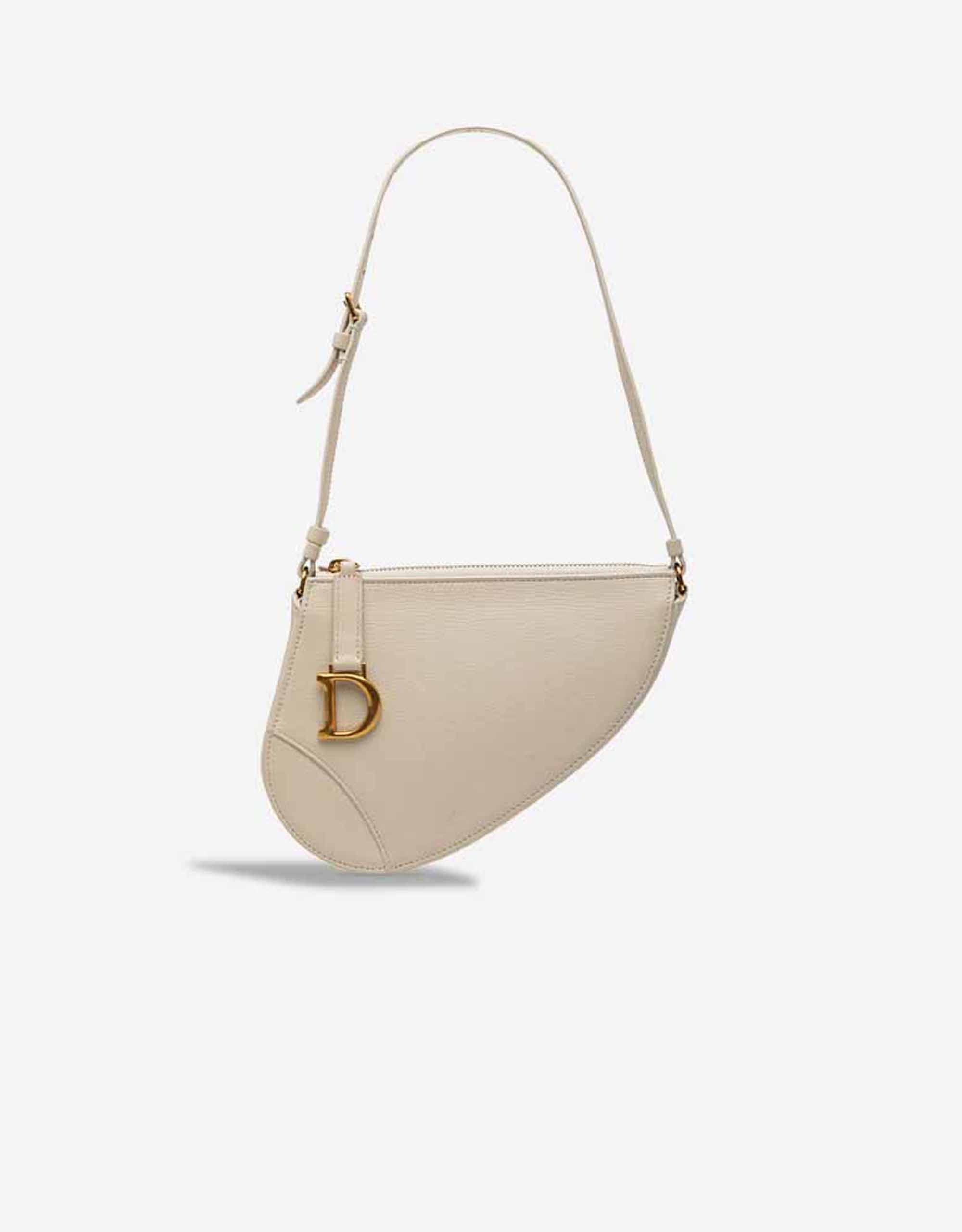 Dior Saddle Pochette Ziegenleder Cremeweiß – Ansicht 1
