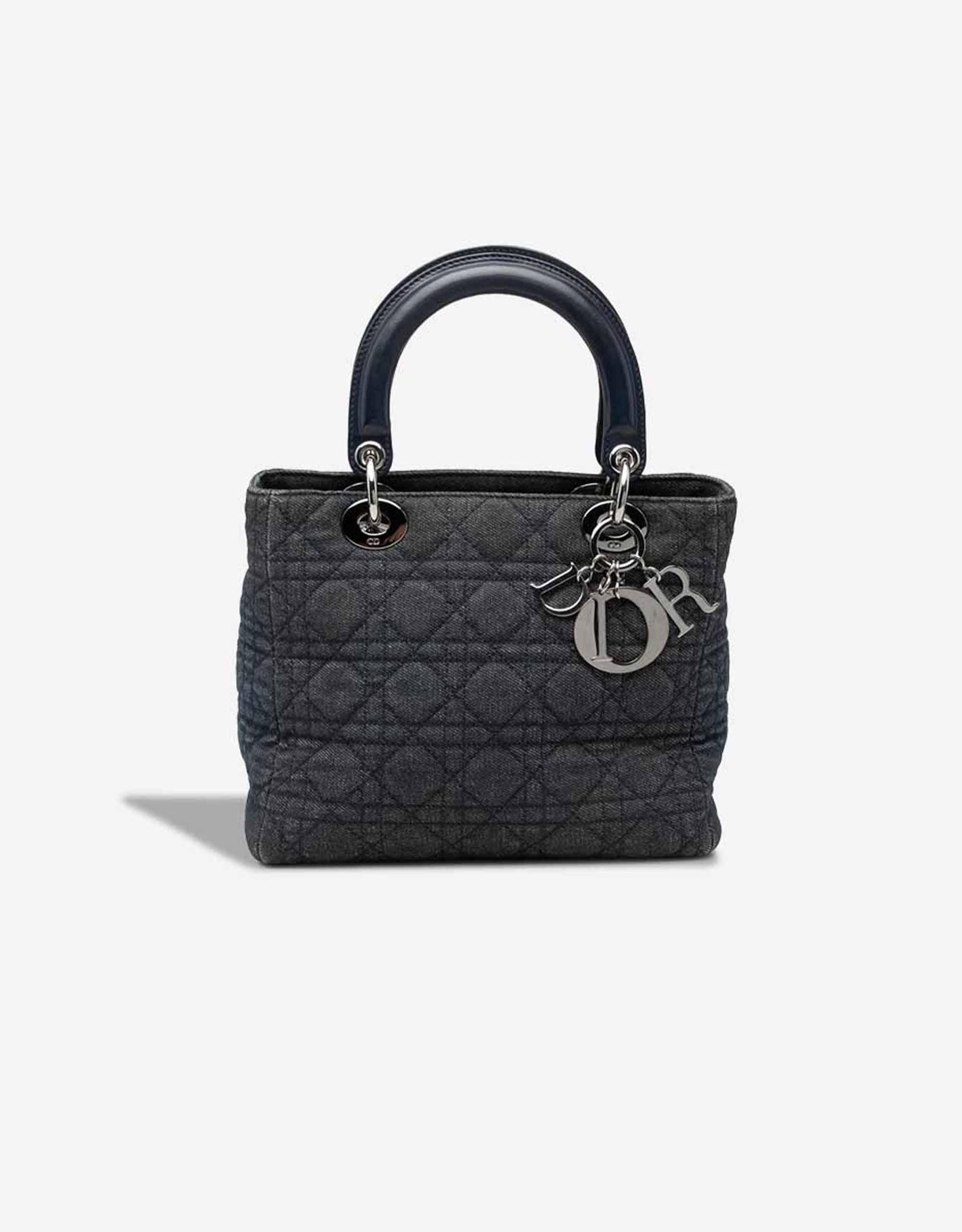 Dior Lady mittelgroße Tasche Denim Charcoal – Ansicht 1