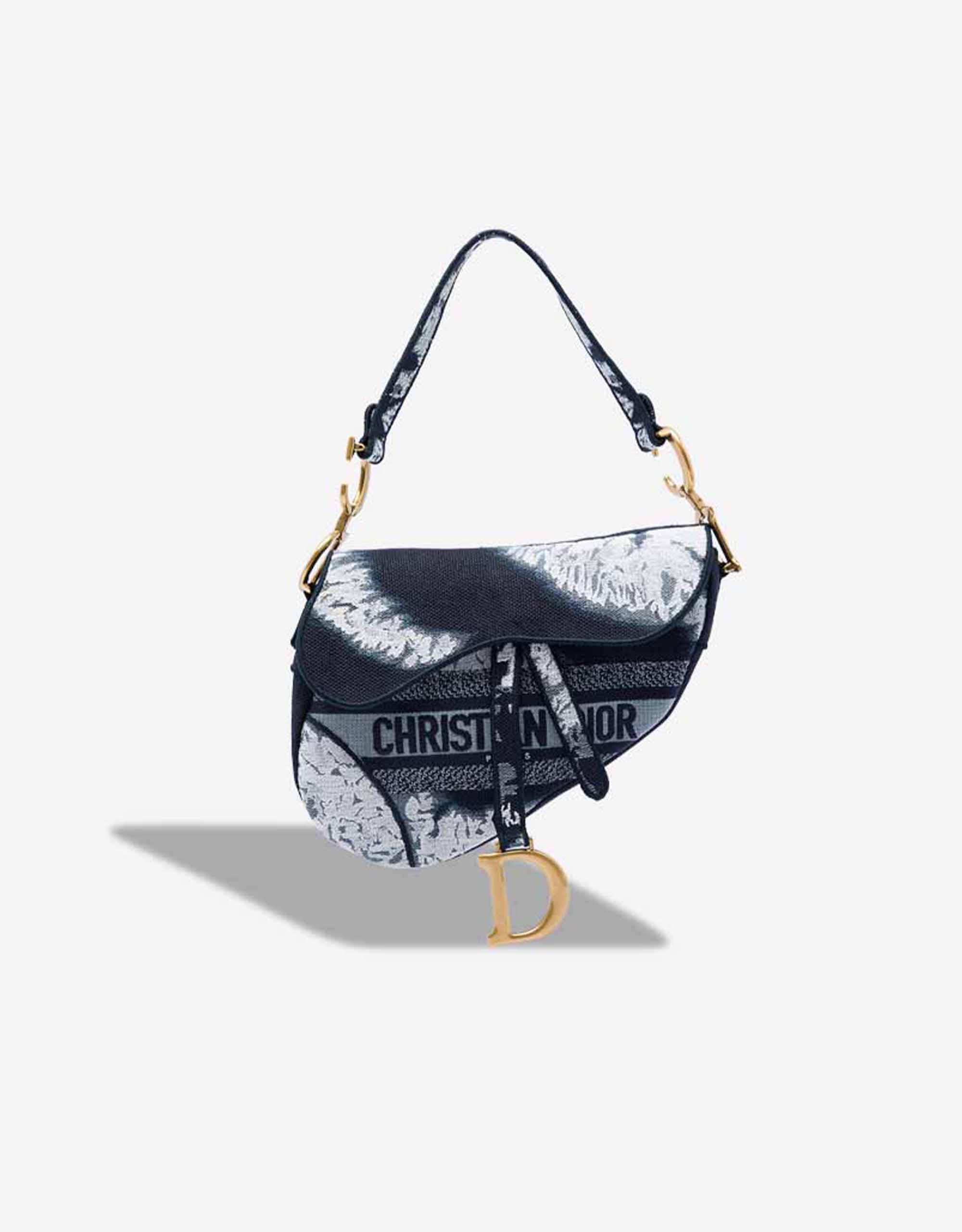 Dior Saddle mittelgroße Tasche Canvas Blau – Ansicht 1