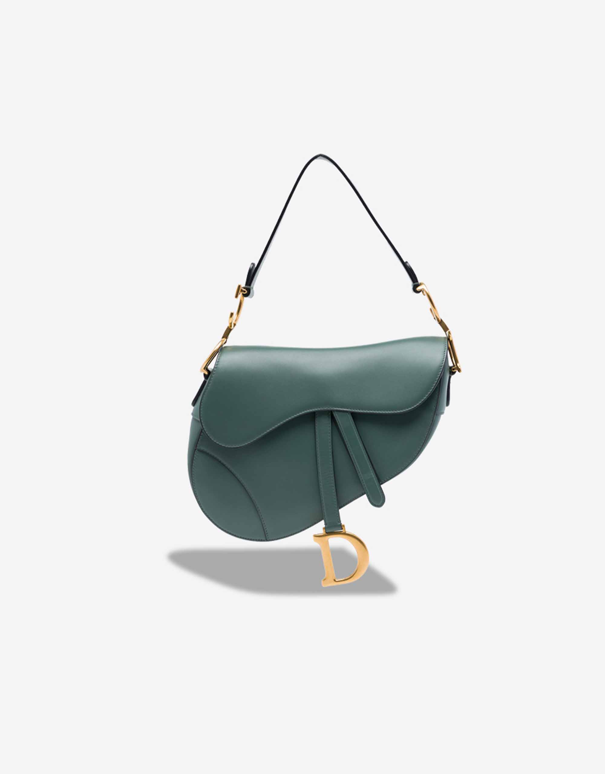 Dior Saddle mittelgroße Tasche Kalbsleder Grün – Ansicht 1
