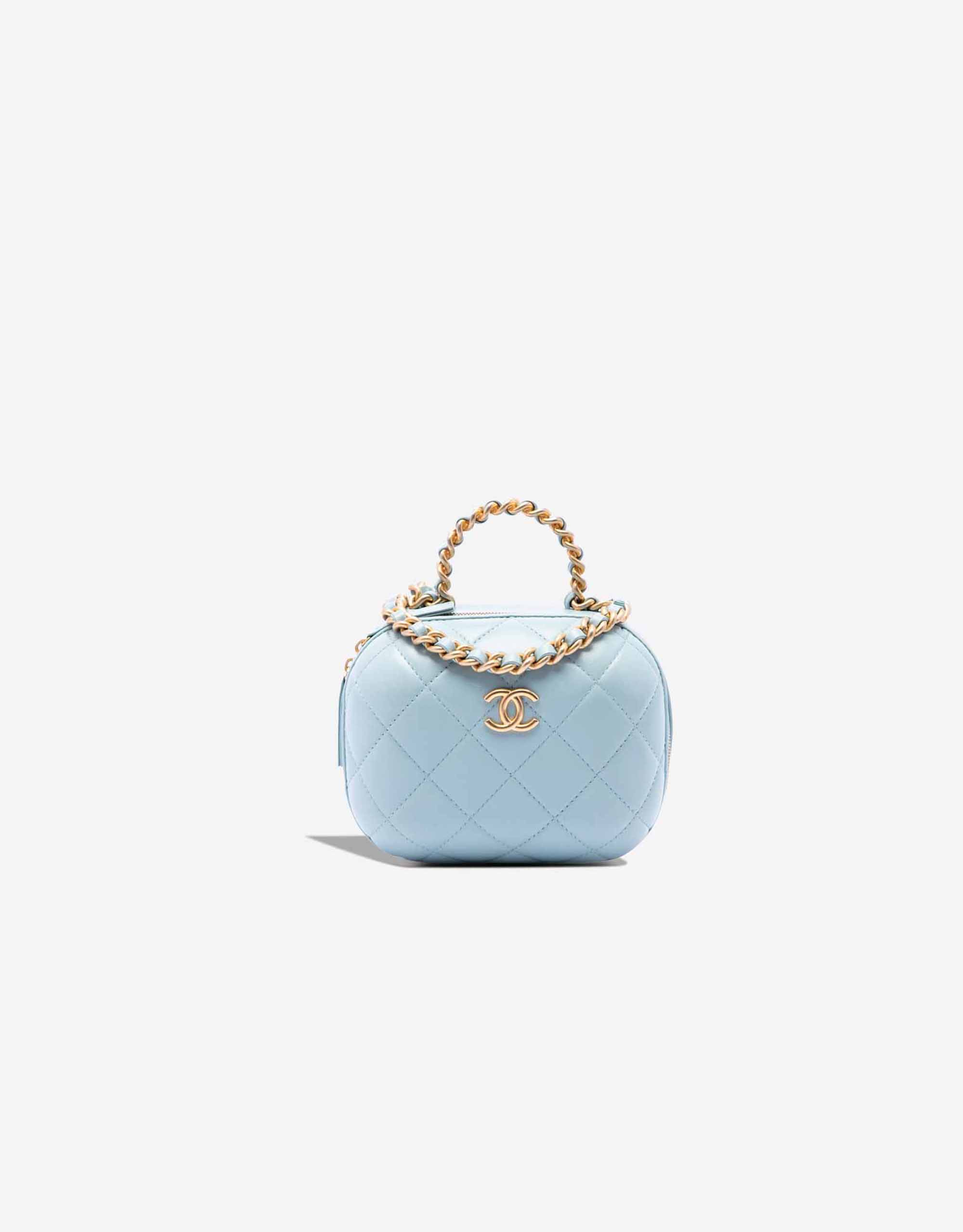 Chanel Vanity Mini-Tasche Lammleder Blau – Ansicht 1
