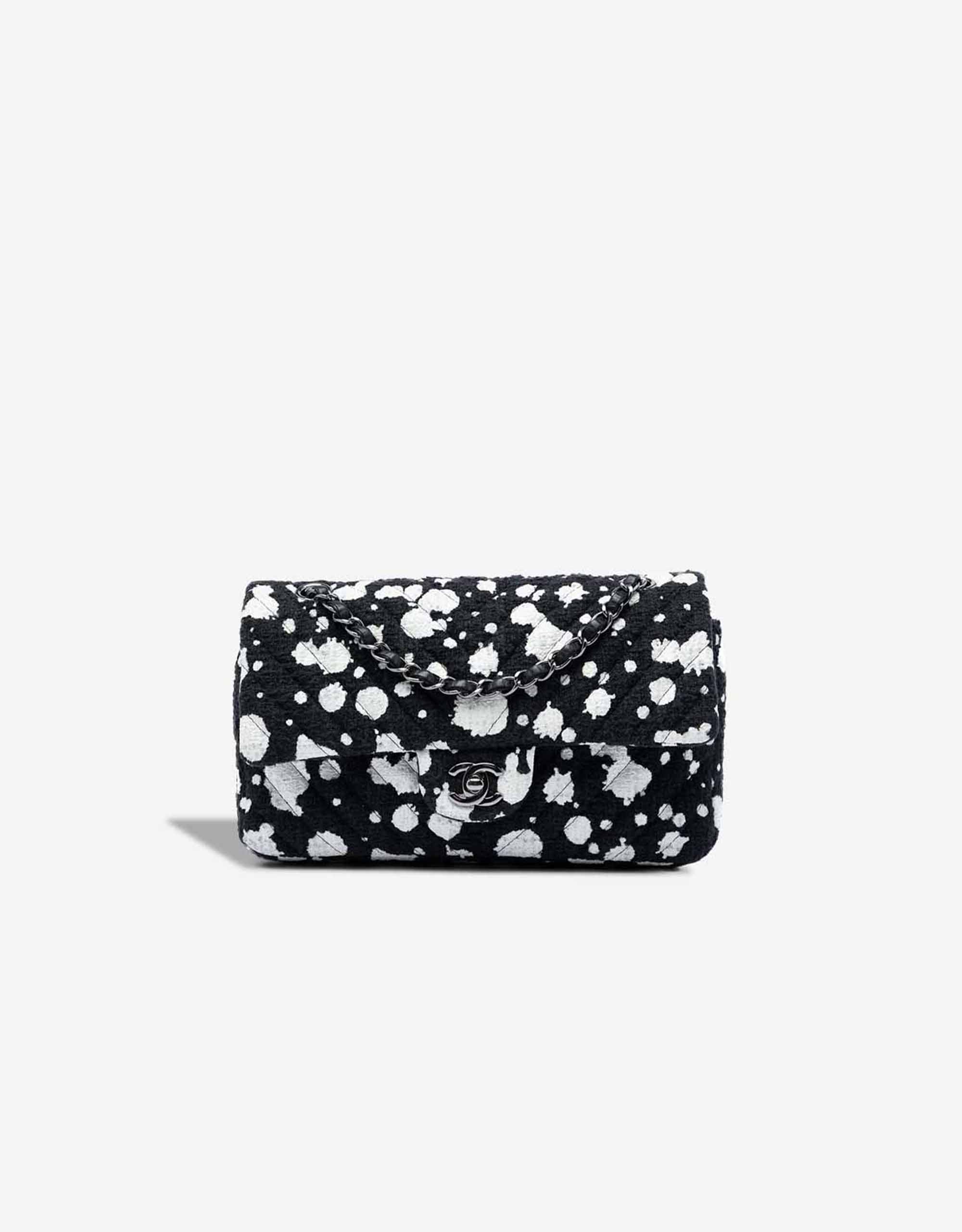 Chanel Timeless mittelgroße Tasche Tweed Schwarz / Weiß – Ansicht 1