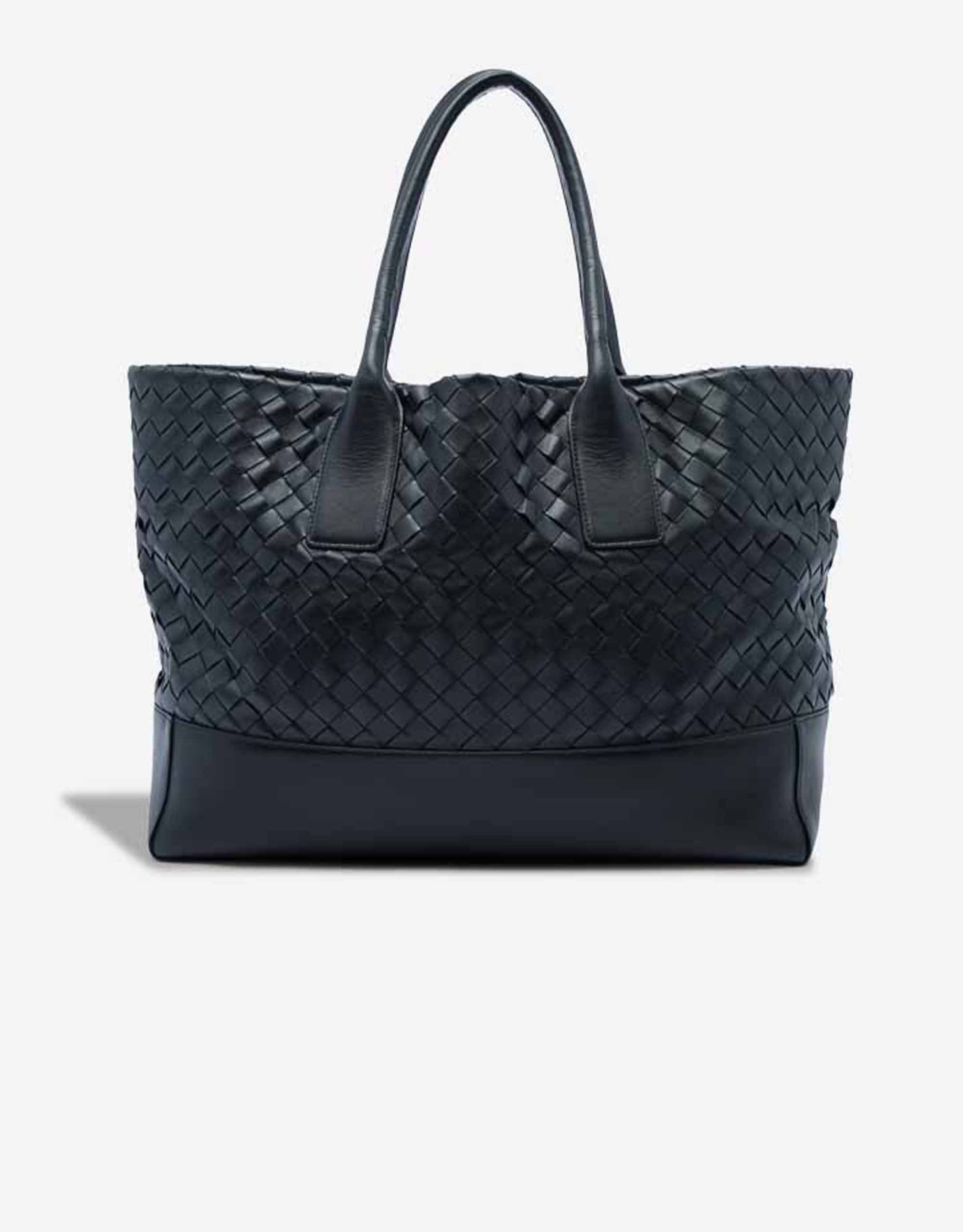 Bottega Veneta Shopper mittelgroße Tasche Kalbsleder Schwarz – Ansicht 1